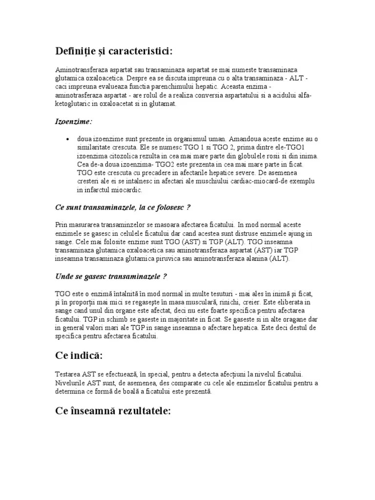 Transaminaza glutampiruvica (tgp) sau alaninaminotransferaza (alt) este o enzima ce se gaseste in principal in ficat (la nivelul celulei hepatice) si . Tgo Tgp Pdf