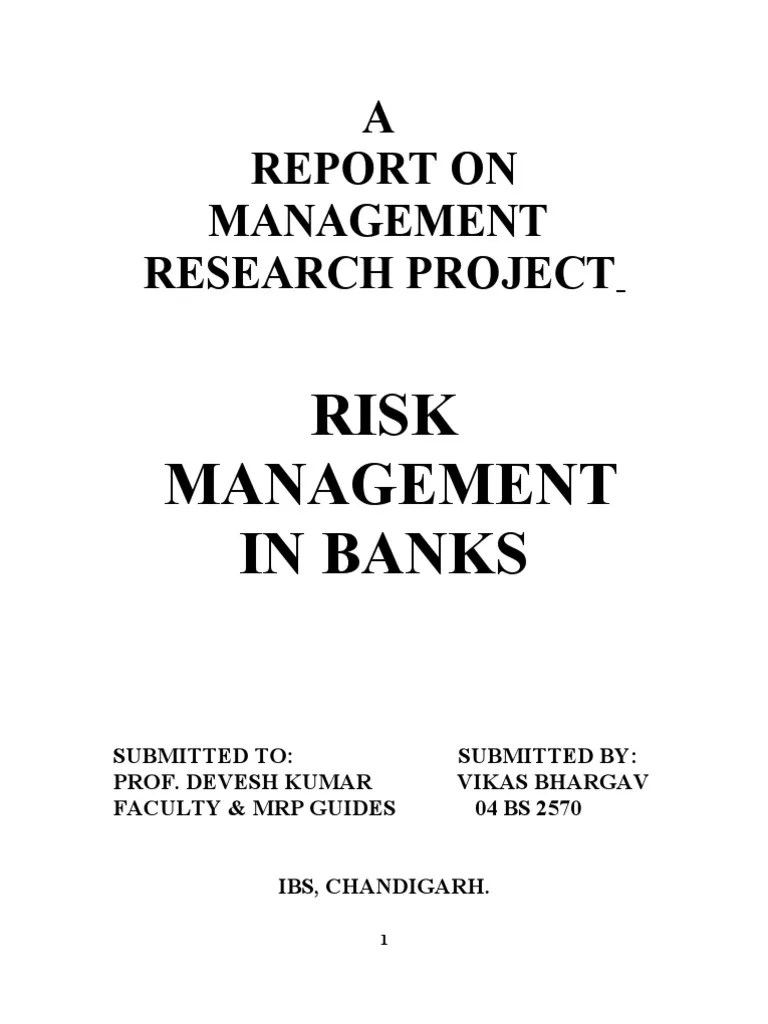 RISK MANAGEMENT IN BANK PROJECT | PDF | Transaction Account | Loans