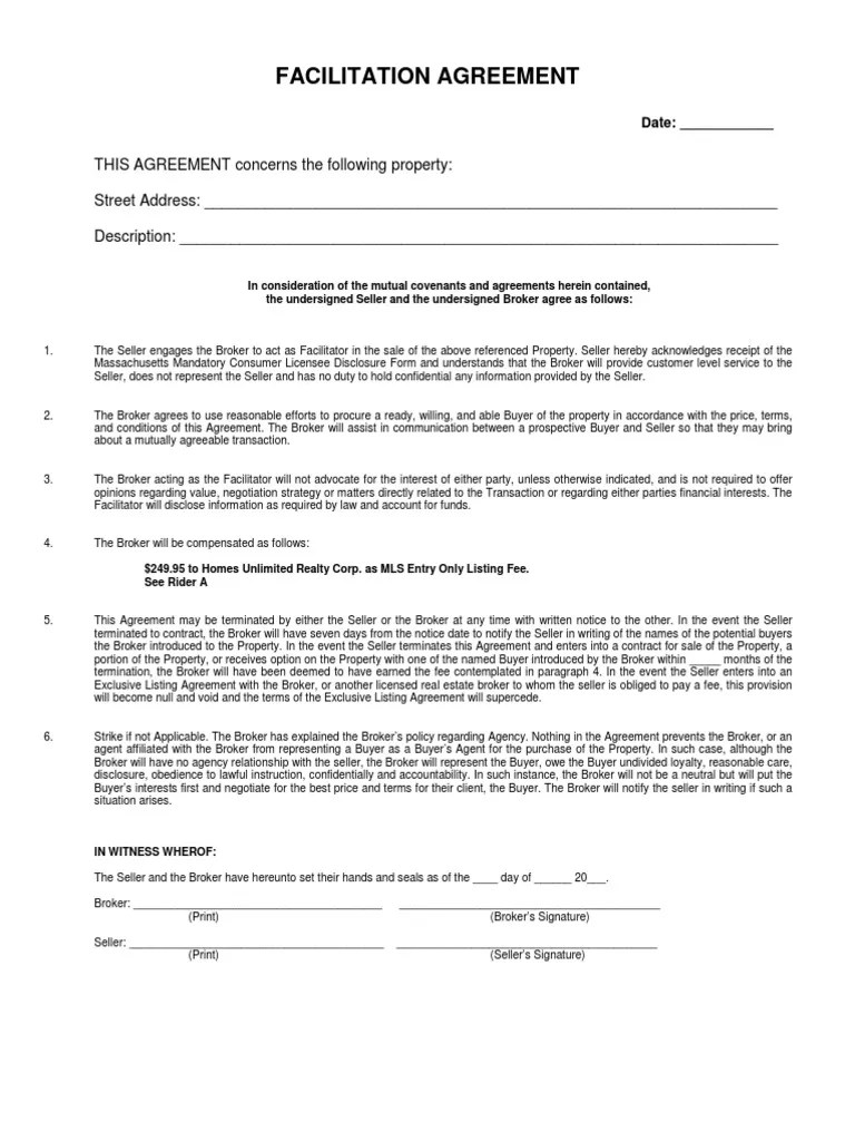 Facilitation Agreement Law Of Agency Private Law