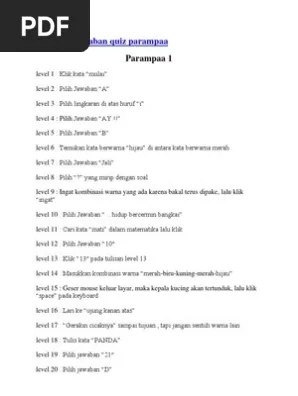 Ini membuat anda berpikir dan merupakan pembunuh yang sempurna! Kunci Jawaban Kuis Parampaa 1 : Kunci Jawaban Kuis