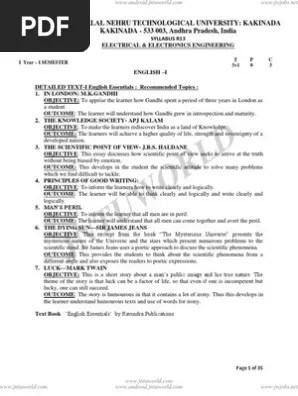 I Year Syllabus Eee Integral Electrochemistry