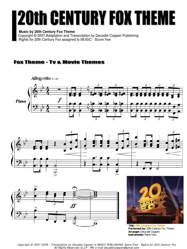 20th Century Fox Theme - Piano | PDF | Social Information Processing | Human Rights