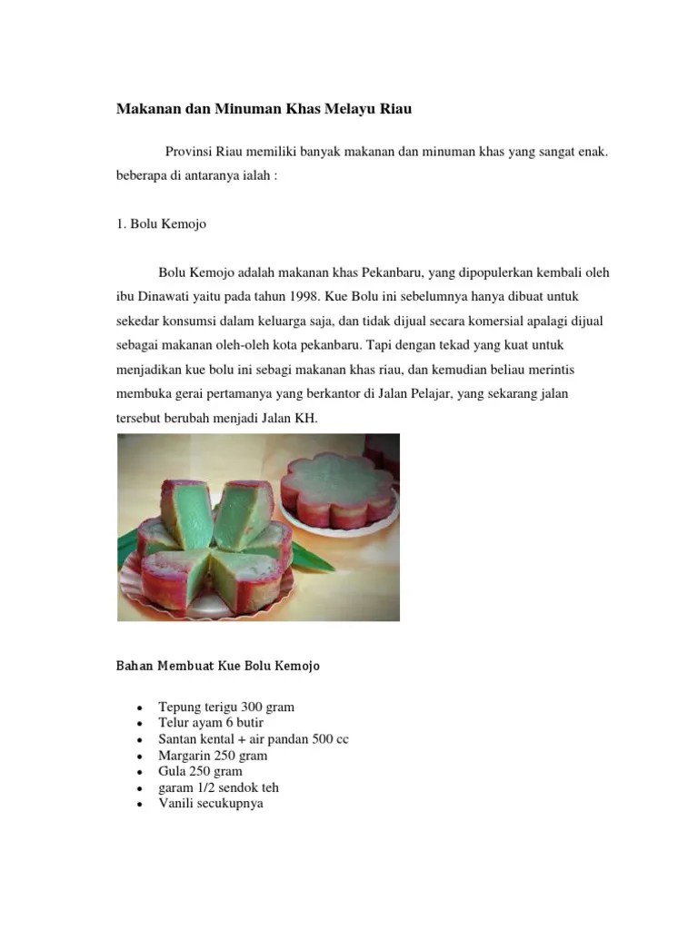 Pembahasan kali ini berisi tentang informasi contoh hiasan mulai dari hiasan dinding, hiasan kelas ataupun hiasan nasi. Makanan Dan Minuman Khas Melayu Riau Pdf