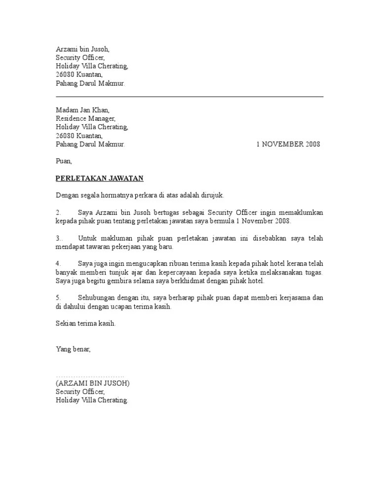 Jadi, boleh ikuti contoh surat perletakan jawatan ini. Contoh Surat Perletakan Jawatan Bendahari Surau Surat Perletakan Jawatan Mauliduna Jamian Contoh Lain Seperti Ahli Jawatankuasa Persatuan Penduduk Setiausaha Ajk Kelab Ajk Surau Ajk Masjid Buddybasementboss