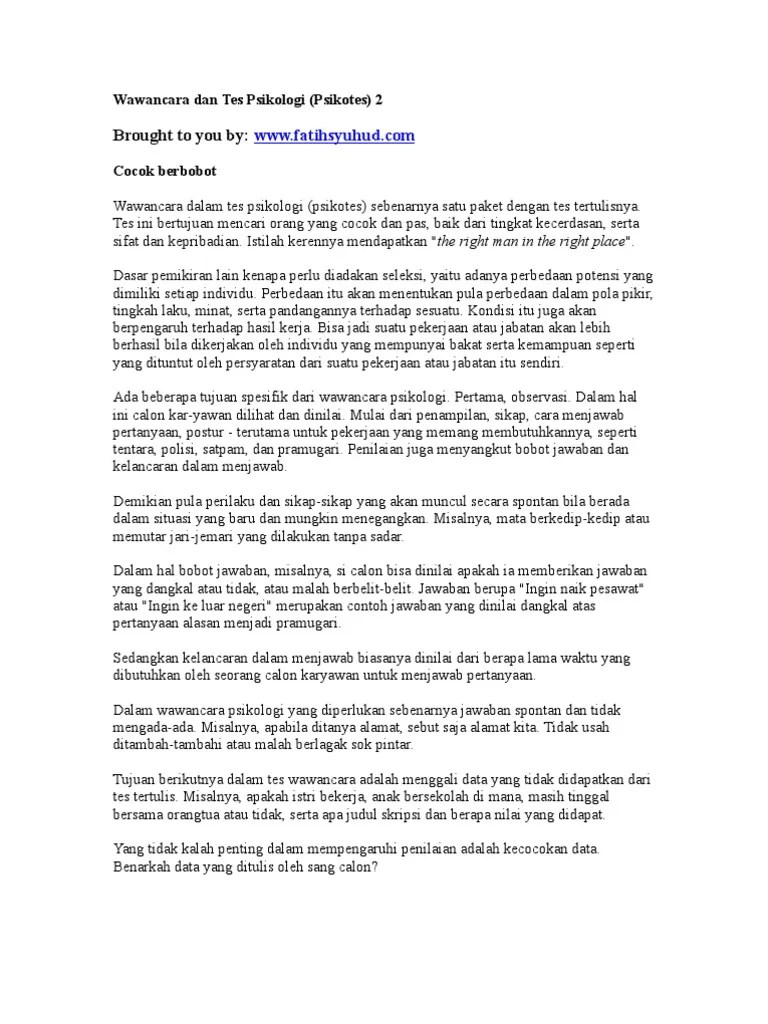 Materi Tes Tulis Satpam – Dengan