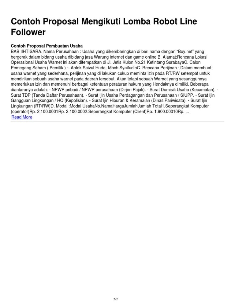 Contoh Proposal Mengikuti Lomba Contoh Sr Cute766