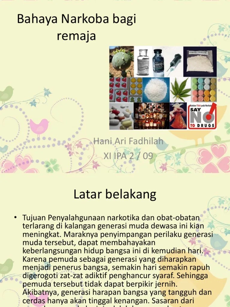 Bahaya narkoba bagi generasi muda. Bahaya Narkoba Bagi Remaja Pdf