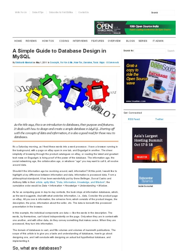 A Simple Guide To Database Design In MySQL | PDF | Databases | Sql