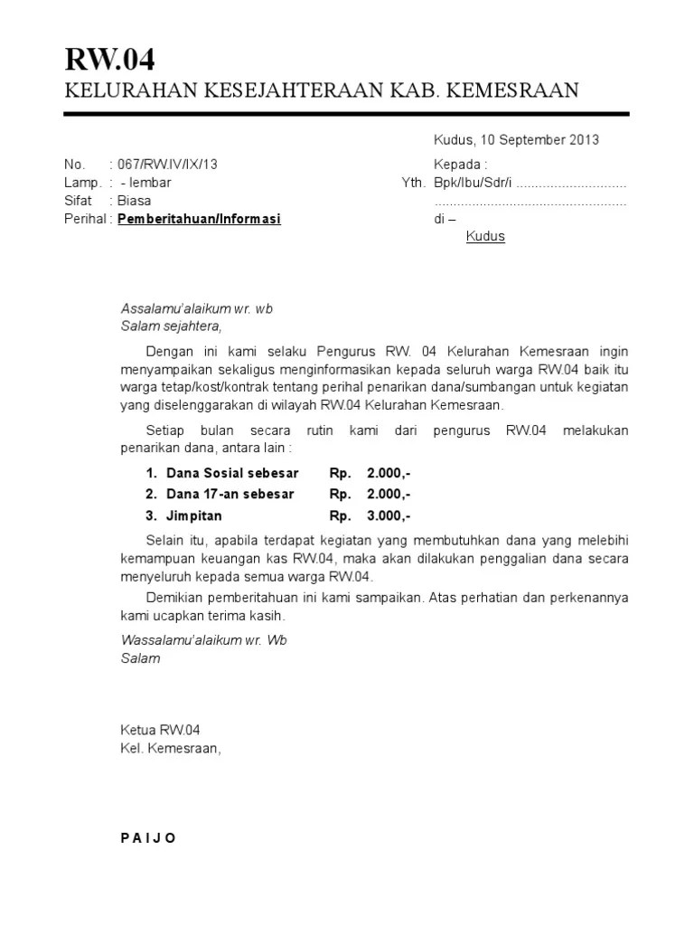16 Contoh Surat Himbauan Kebersihan Keamanan Dll Contoh Surat 