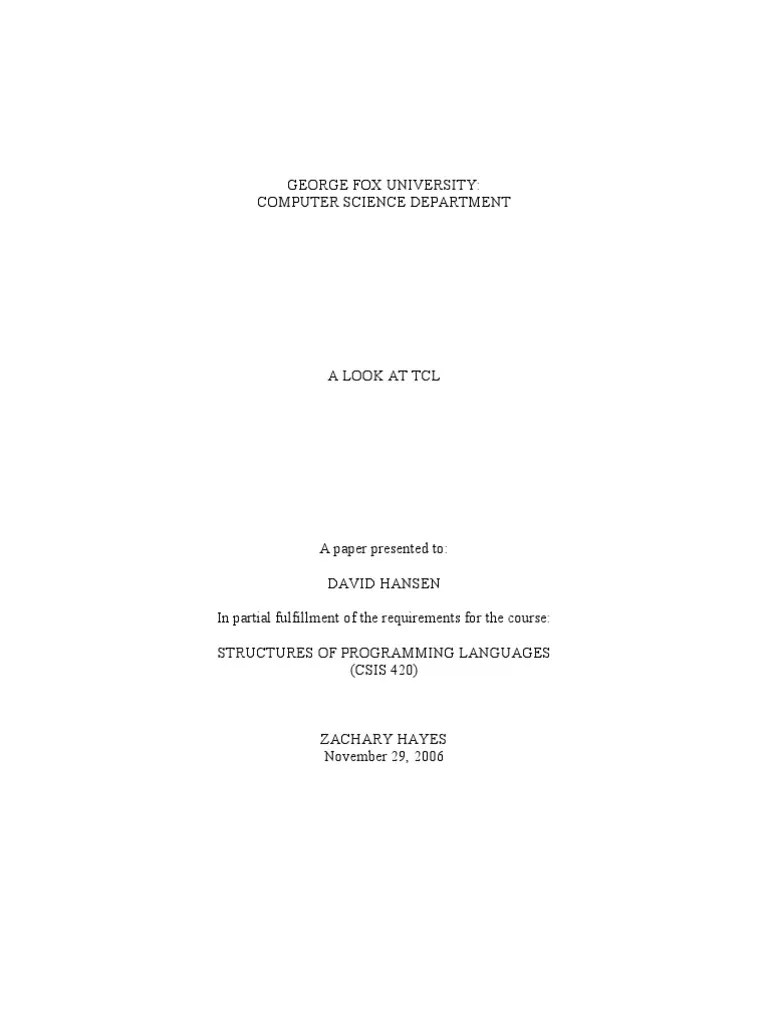 A Look At TCL | PDF | Variable (Computer Science) | Data Type