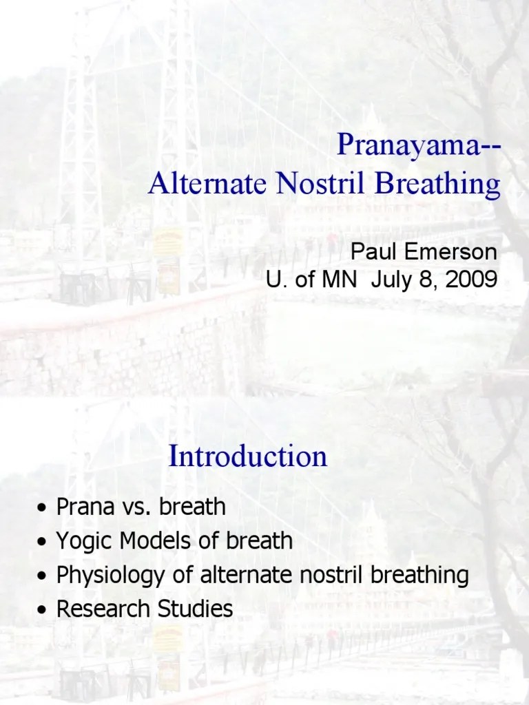 Pranayama - Alternate Nostril Breathing | PDF | Prana | Hatha Yoga