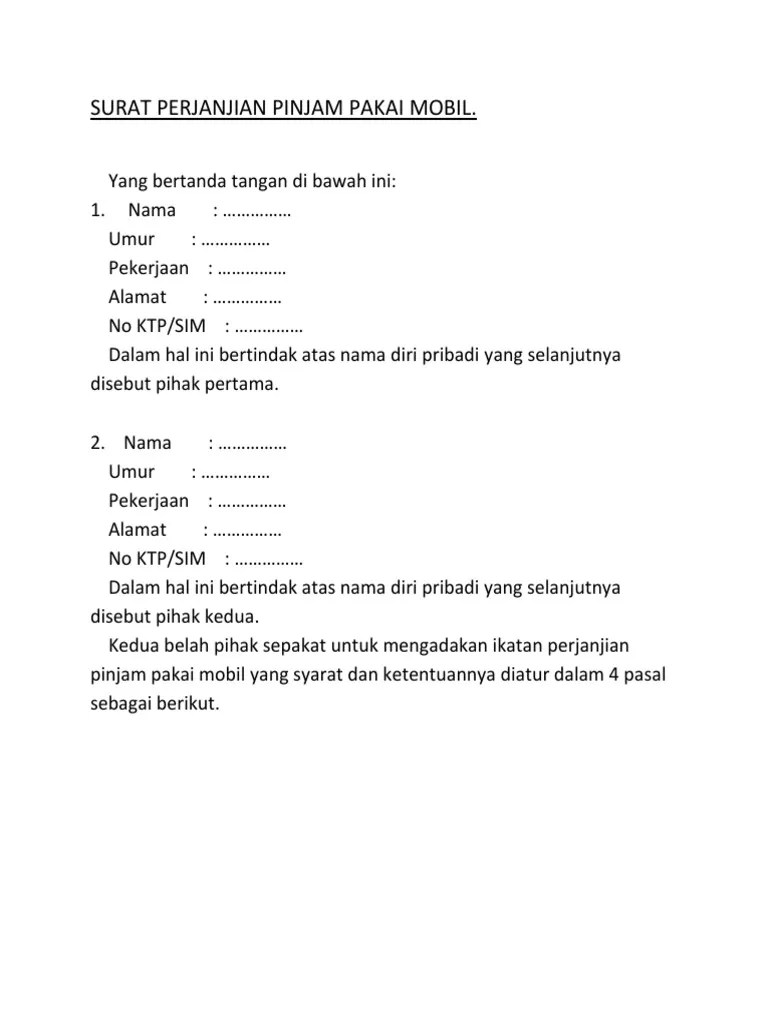 Contoh Surat Perjanjian Jam Pakai Contoh Surat Bisa saja terjadi beberapa hal yang membutuhkan jenis surat ini misalnya mengurus kartu atm.