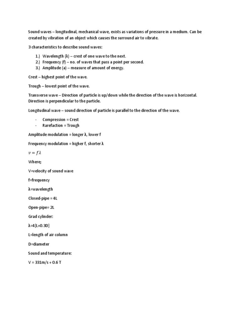 Sound Waves Physics Lab | PDF | Foreign Language Studies | Science ...