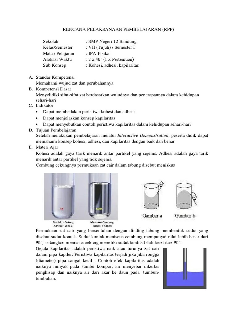 RPP Dan LDS Kohesi Adhesi | PDF