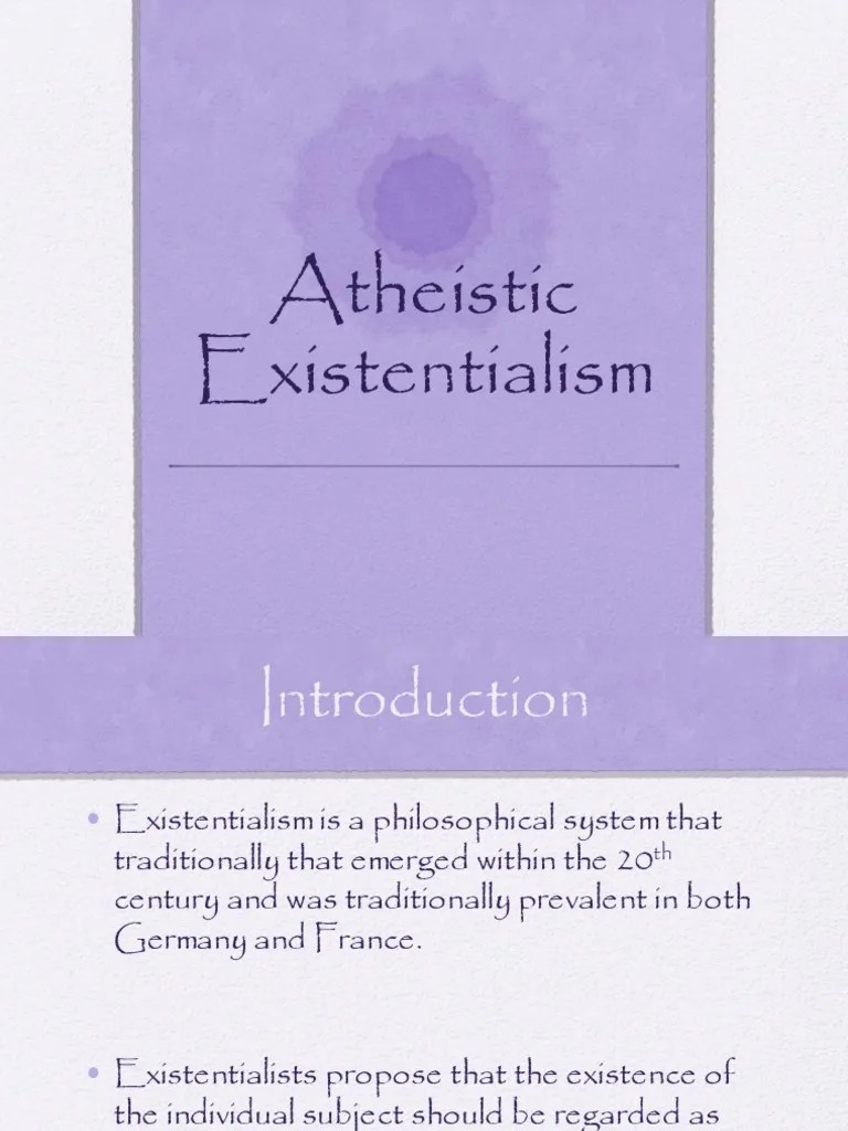Atheistic Existentialism | PDF | Existentialism | Jean Paul Sartre