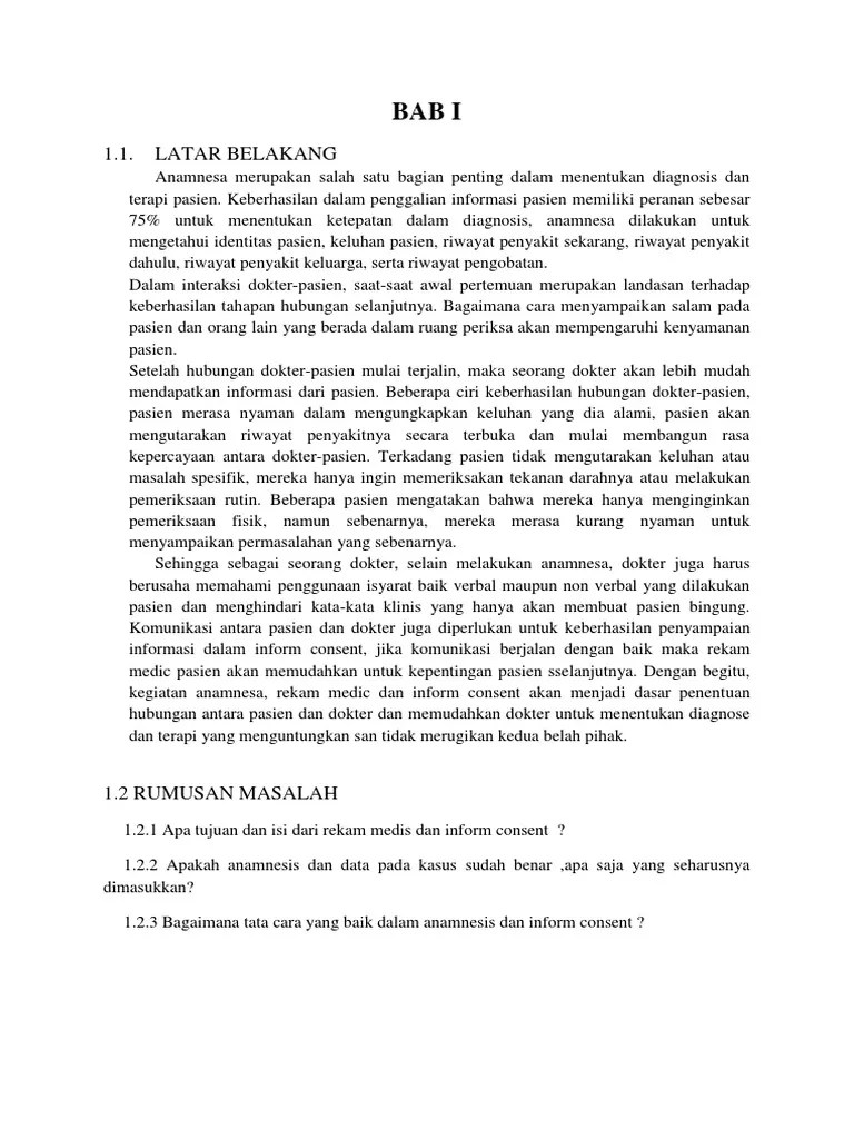 Penutup juga menjelaskan kekurangan serta kelebihan dalam penulisan makalah penelitian. Makalah Anamnesa Pdf