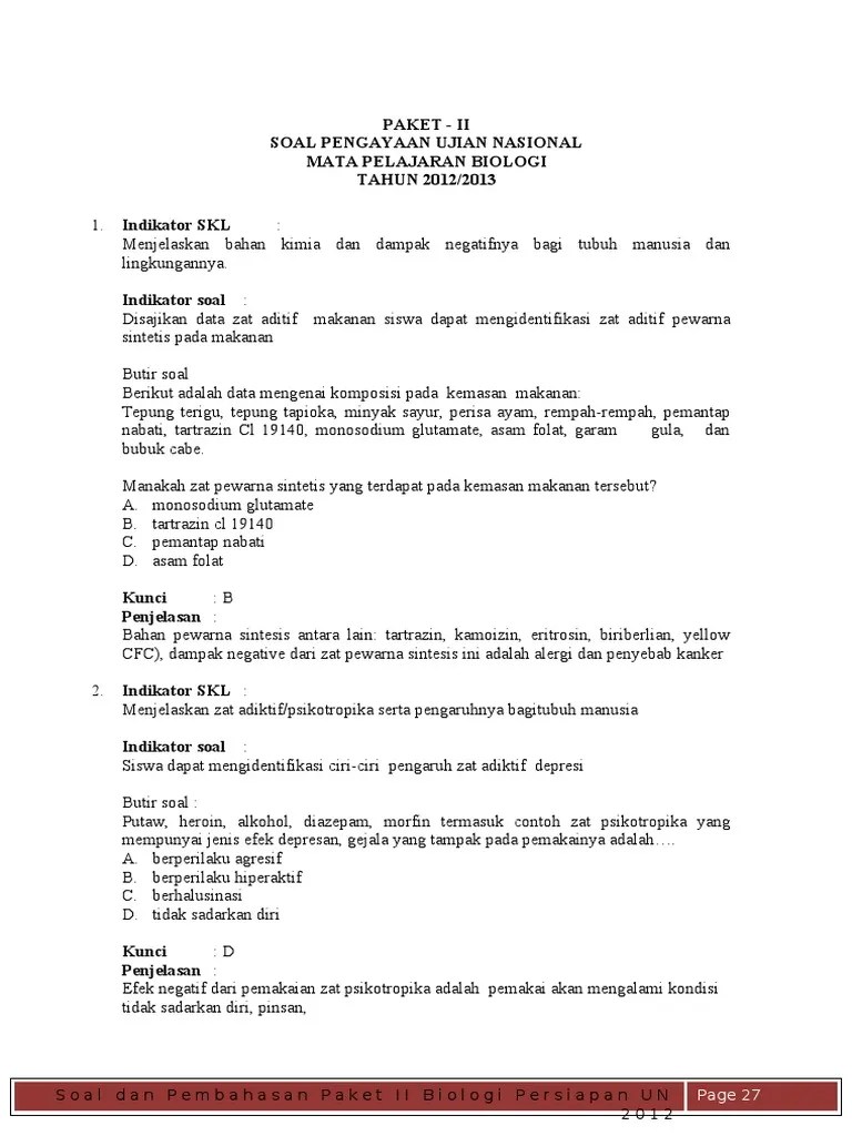 Contoh Soal Dan Pembahasan Zat Adiktif Dan Psikotropika Ops Sekolah Kita