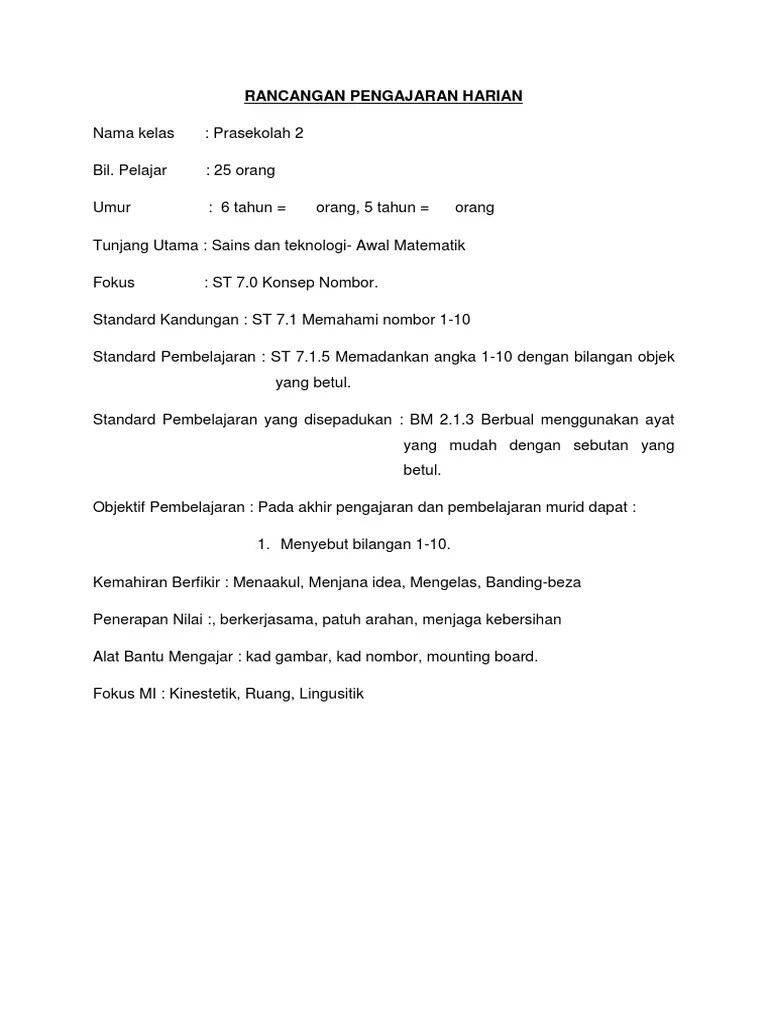 Newer post older post home. Rph Matematik Prasekolah Pdf