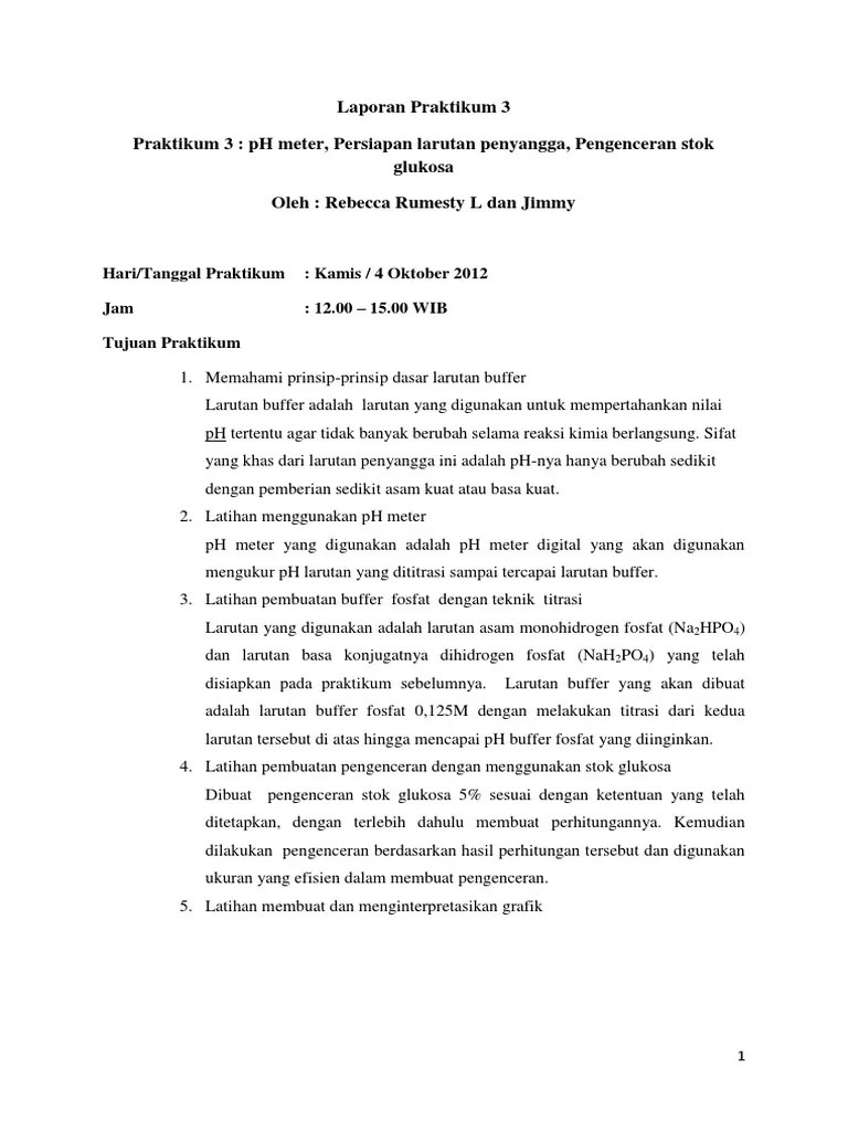 Laporan Praktikum 3 PH, Titrasi Dan Pengenceran