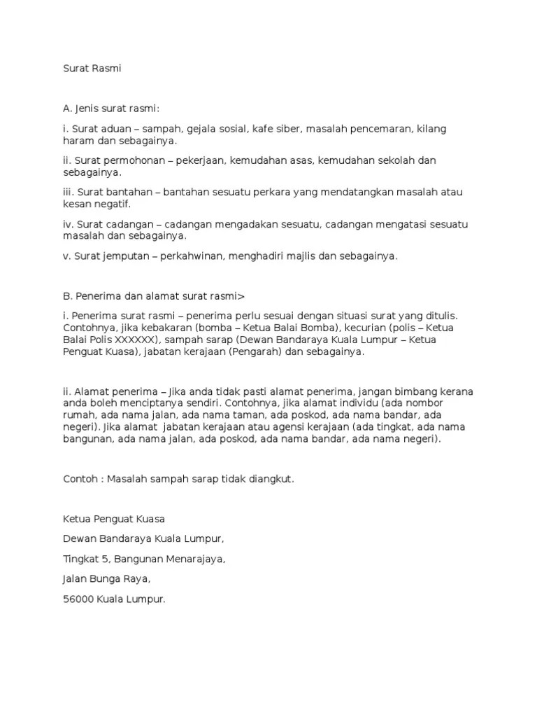 Kop surat gubernur/wali kota tanggal/bulan/tahun. Surat Rasmi Permohonan Tebang Pokok - Ca Contoh