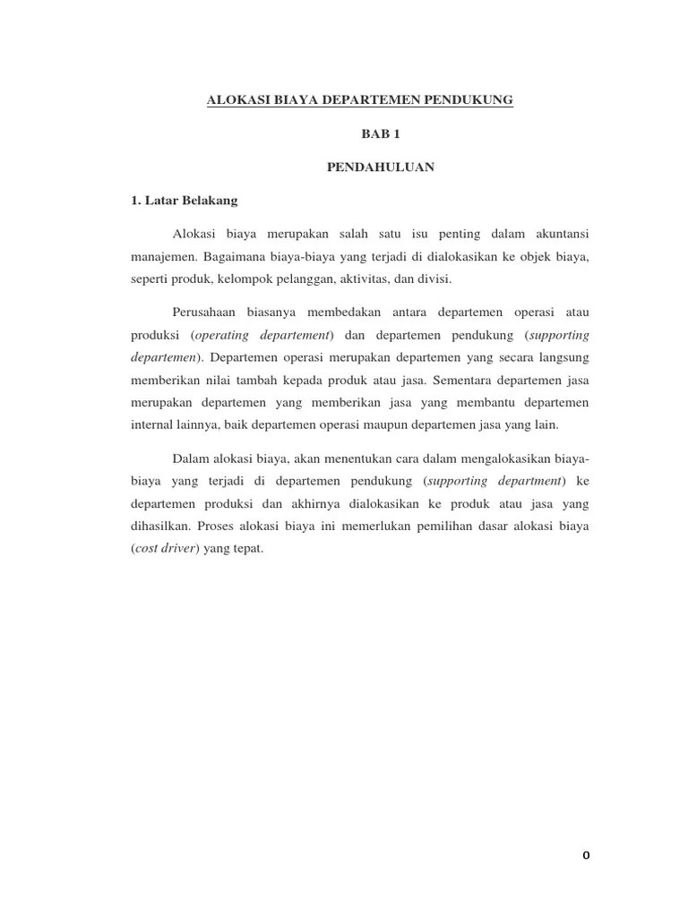 Alokasi Biaya Departemen Pendukung AKuntansi Manajerial | PDF