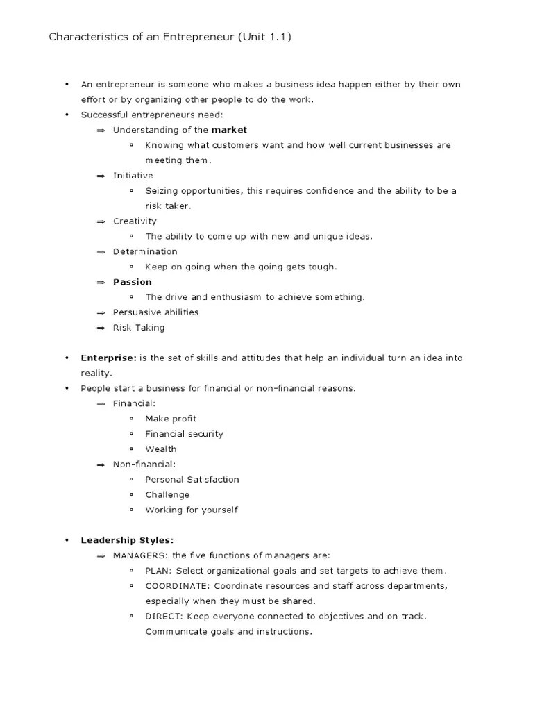 Edexcel AS Business Studies Unit 1 Notes | PDF | Supply And Demand ...