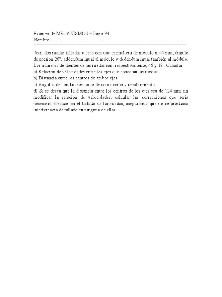 Engranajes Ejercicios Resueltos - 01 PDF | PDF | Engranaje | Eje