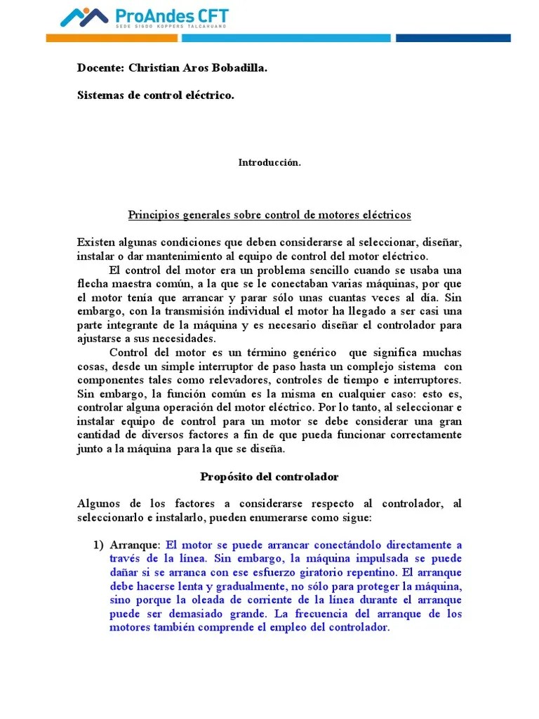 Introduccion Sistemas Control Electrico | PDF | Corriente Eléctrica | Inductor
