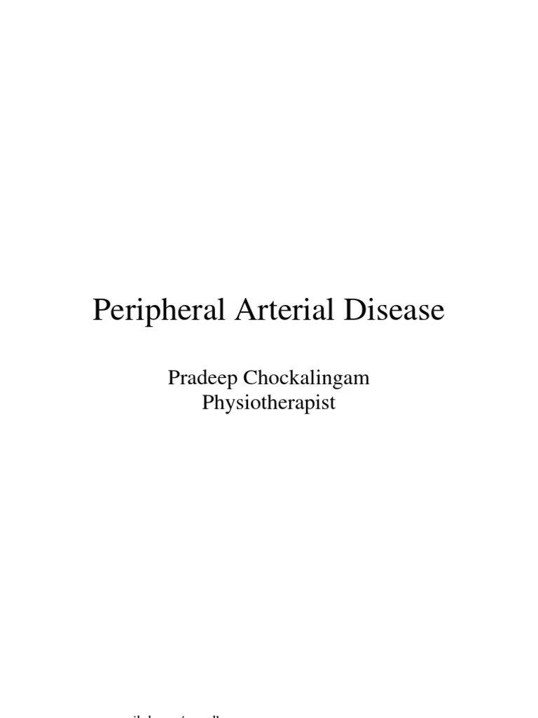 Peripheral Vascular  Arterial Disease  PDF  Angiology ...
