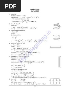 Hc Verma Solution Ch 31 Capacitor Pdf Series And Parallel