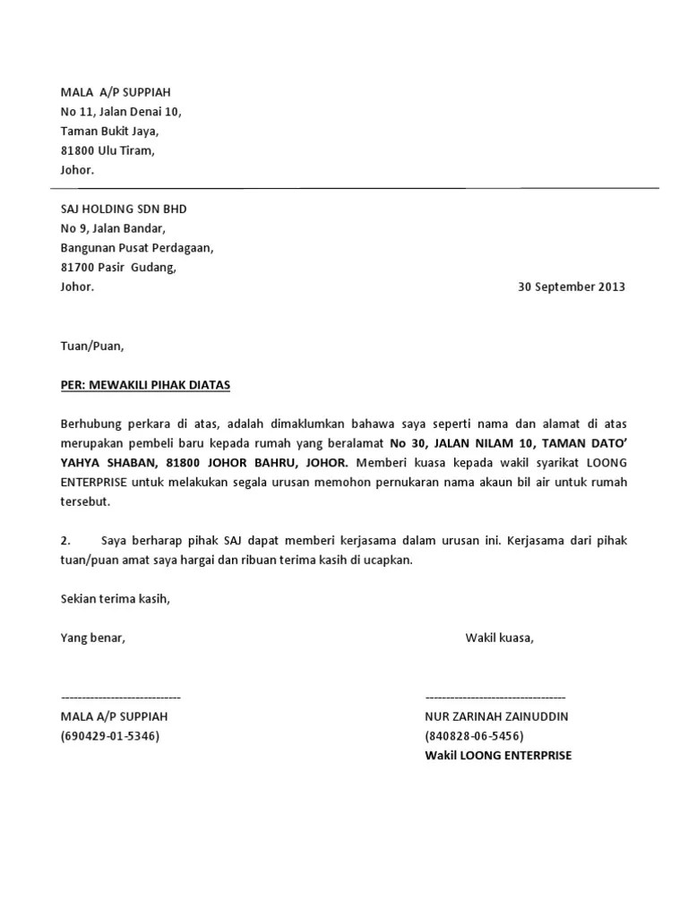 Sehubungan dengan itu, saya mewakilkan penama di bawah ini untuk mengambil dokumen berkenaan bagi pihak saya. Surat Wakil Saj Pdf