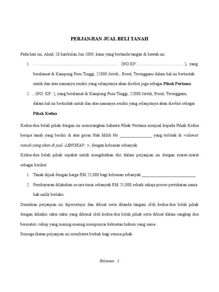 Surat Rasmi Jual Asb Kebaya Glamir 
