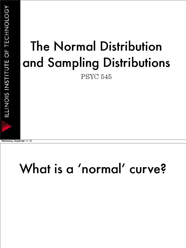 The Normal Distribution And Sampling Distributions: PSYC 545 | PDF ...