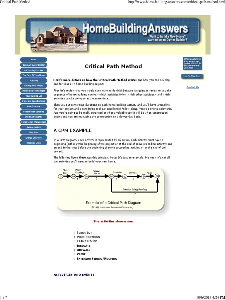 Building House-Critical Path Method | PDF | Wall | Hvac