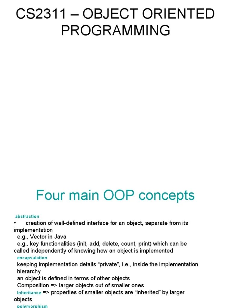 CS2311-oops EEE | PDF | Inheritance (Object Oriented Programming ...