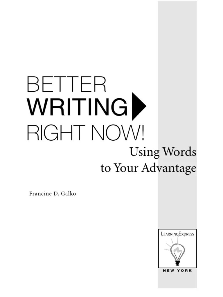 Better Writing Right Now | PDF | Question | Brainstorming