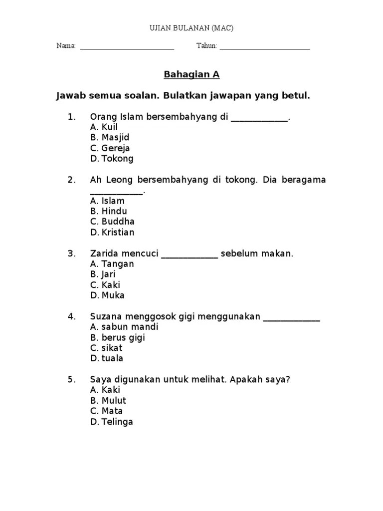 Kertas ujian pendidikan moral kssr tahun 4. Soalan Pendidikan Moral Tahun 2 Pdf