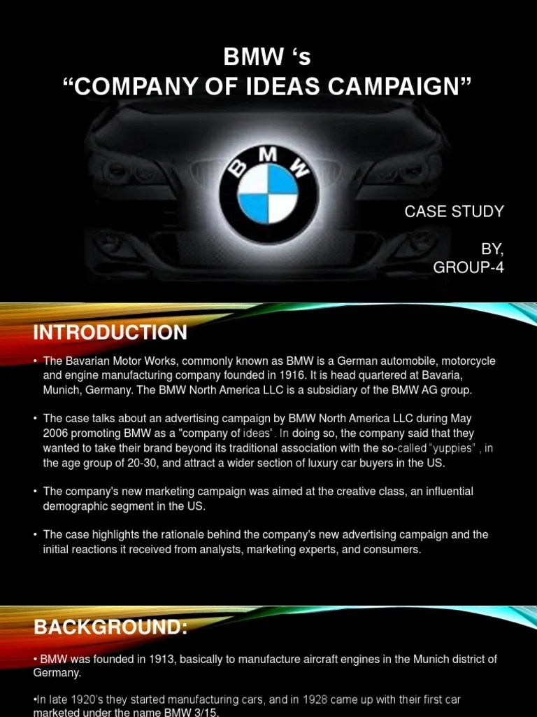 Bmw-Case Study | PDF | Bmw | Brand