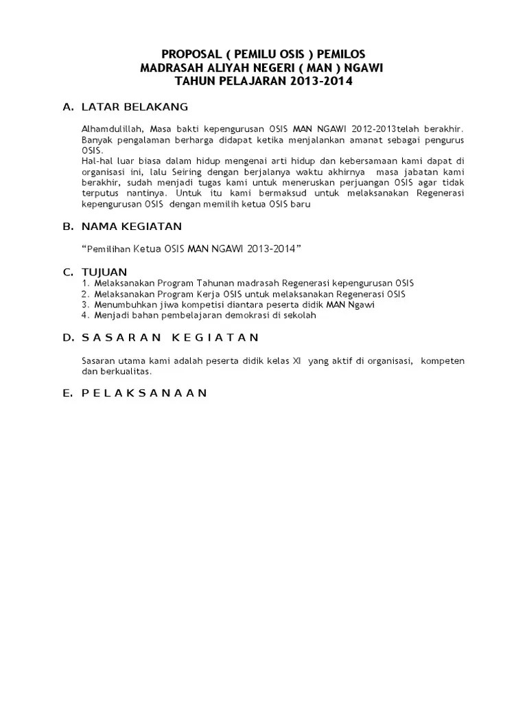 Proposal pemilihan ketua osis