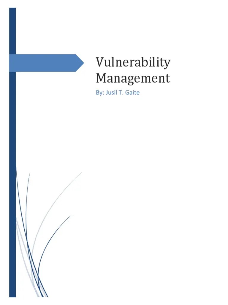 Assignment No 5 Vulnerability Management | PDF | Vulnerability ...