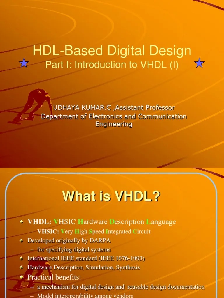 HDL-Based Digital Design: Part I: Introduction To VHDL (I) | PDF | Vhdl ...