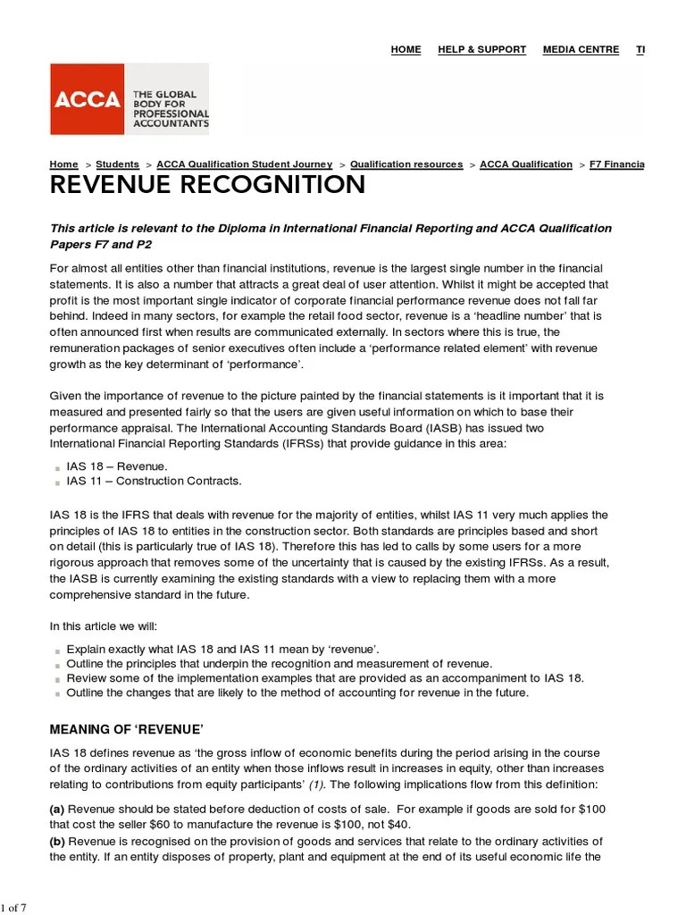 Revenue Recognition | PDF | Generally Accepted Accounting Principles ...