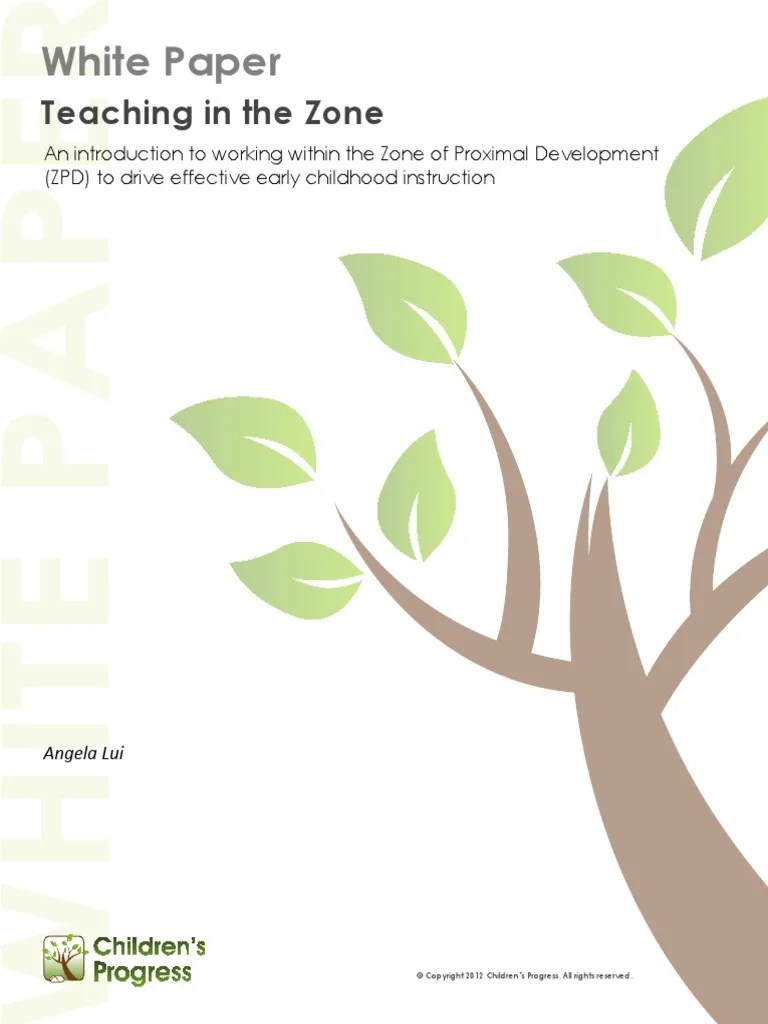 Vygotsky Zone Of Proximal Development ZPD Early Childhood | Download ...