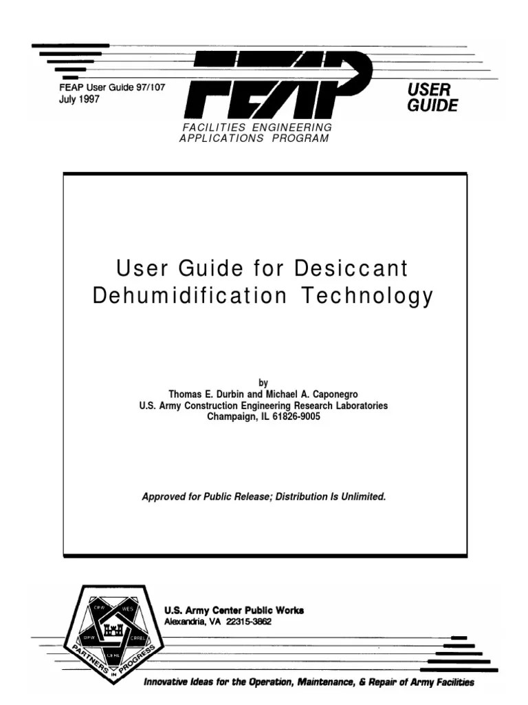 User Guide For Desiccant Dehumidification Technology Air
