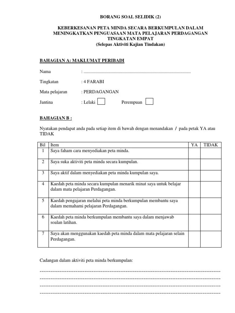Borang Soal Selidik Solat Jom Solat Pdf Related Posts To Contoh Borang Soal Selidik Ya Atau Tidak Contoh Borang Soal Selidik Ya Atau Tidak 2017-10-20T223500-0700 Rating.