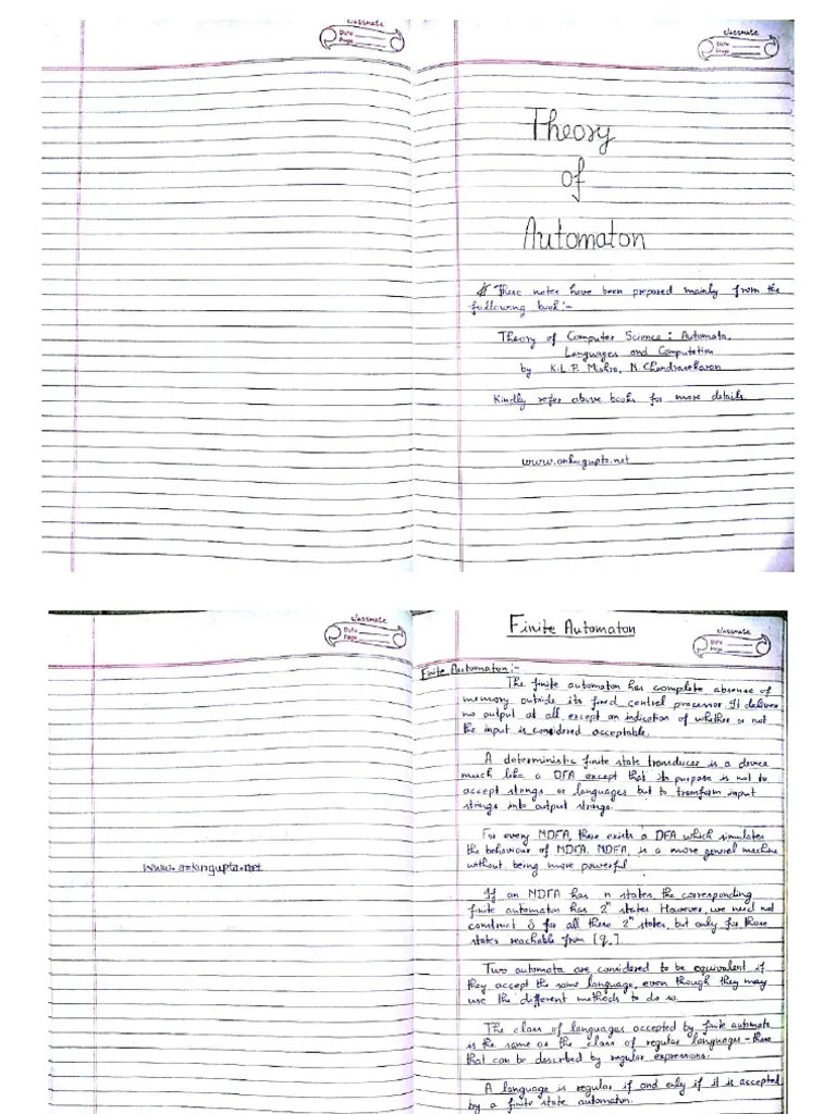 Theory Of Computation | PDF