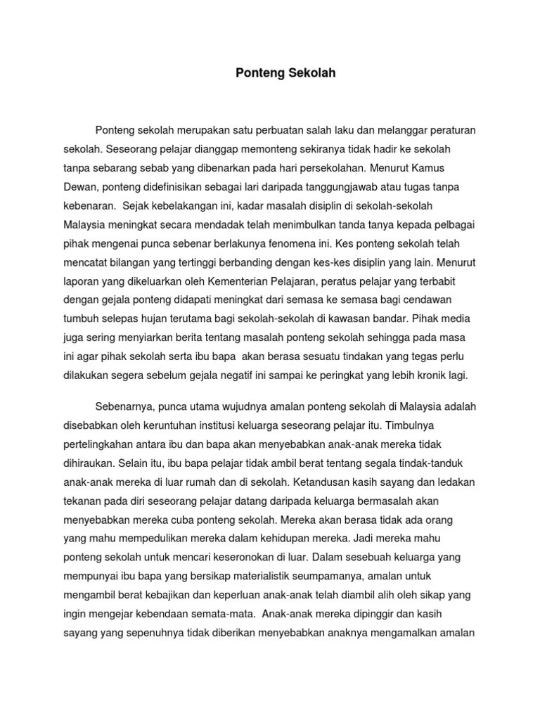 Pendidikan keselamatan jalan raya (kepentingan) contoh karangan: 24 Kesan Ponteng Sekolah Karangan Spm Background