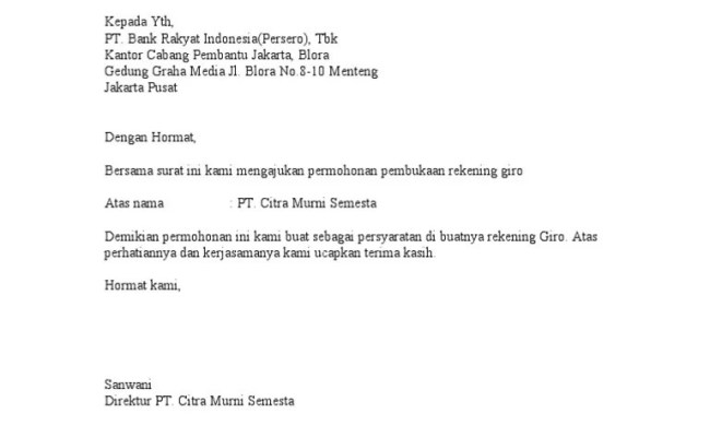 Berikut ini contoh surat untuk invoice tagihan proyek.