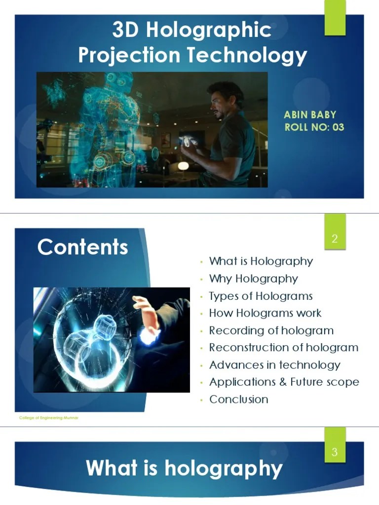 3D Holographic Projection Technology | PDF | Holography | Imaging