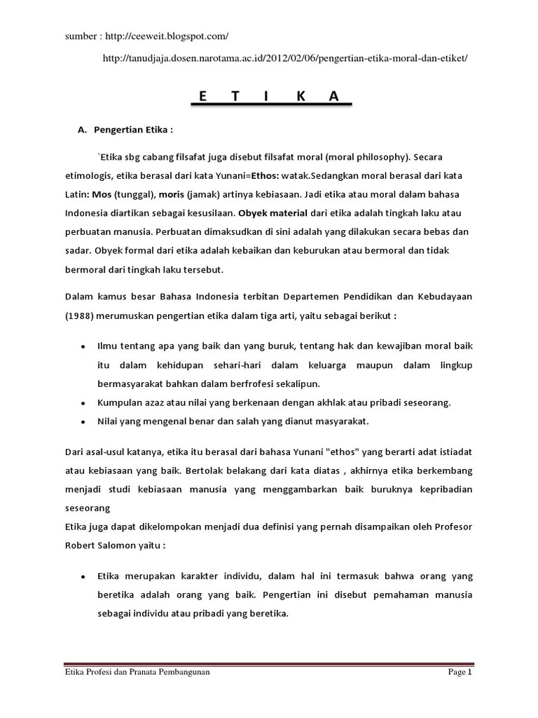 Pengertian Etika Word | PDF
